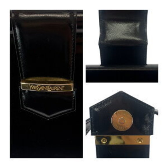 YVES SAINT LAURENT YSL Black Leather Tote Bag - Picture 4 of 9